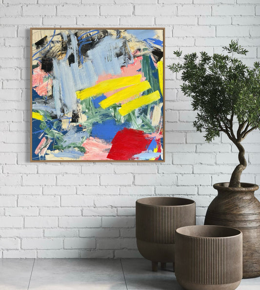 “I Think I'll Go Outside and Smile" 36"x36"